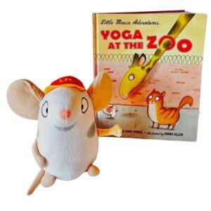 Yoga at the Zoo Book + Little Mouse Stuffed Animal Plush