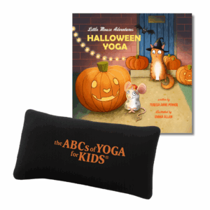 Halloween yoga book + eye pillow for kids